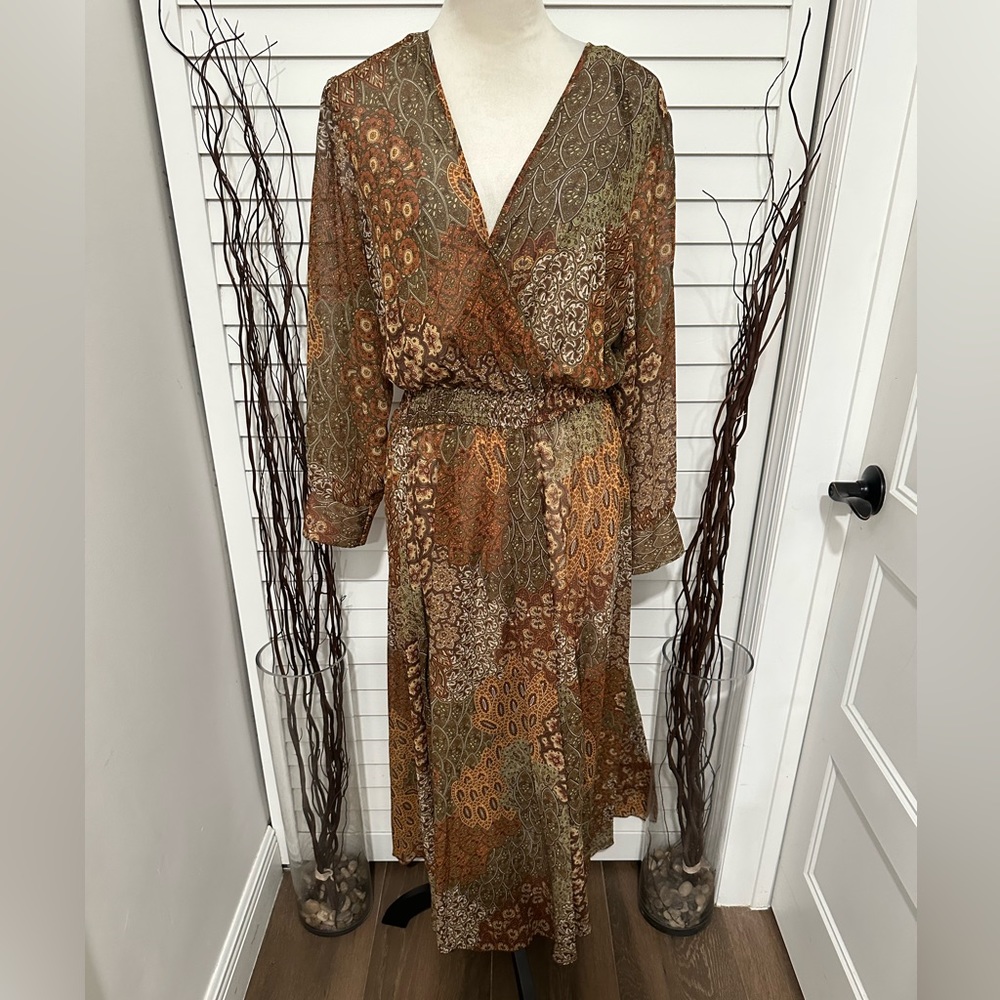 Kate & Lily, Size 14, Boho Brown Pattern